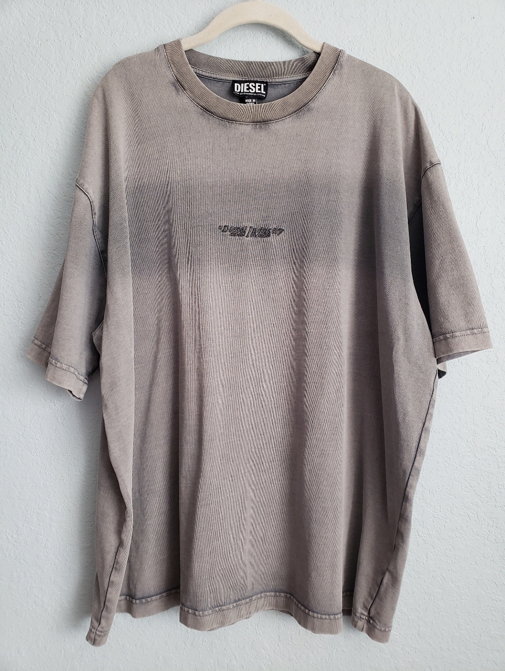 Diesel 100% Cotton Green Vintage Wash T-wash-C5 Round Neck Tee
